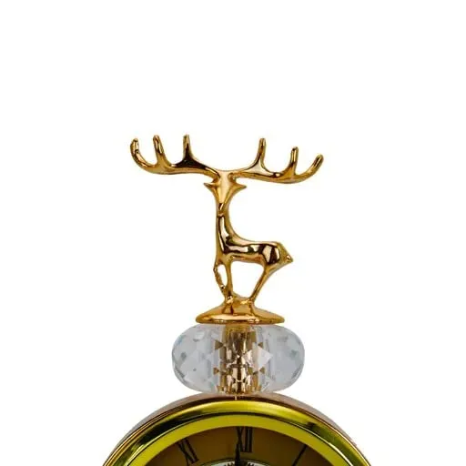 1 Pcs Make a Statement with Our Exquisite Golden Table Clock - A Timeless and Elegant Piece That Enhances Any Decor!