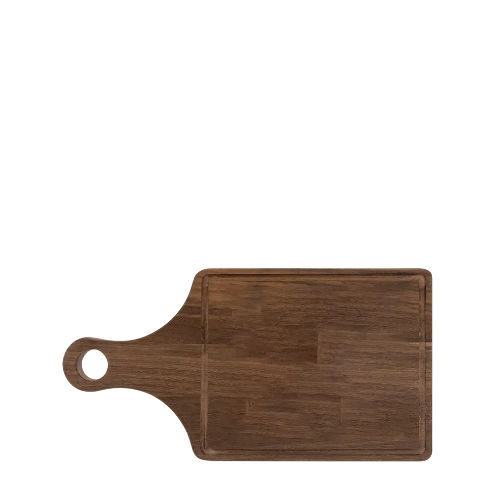 13 1/2" x 7" Cutting Board Paddle Shape with Drip Ring