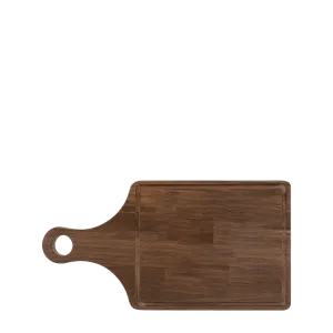 13 1/2" x 7" Cutting Board Paddle Shape with Drip Ring