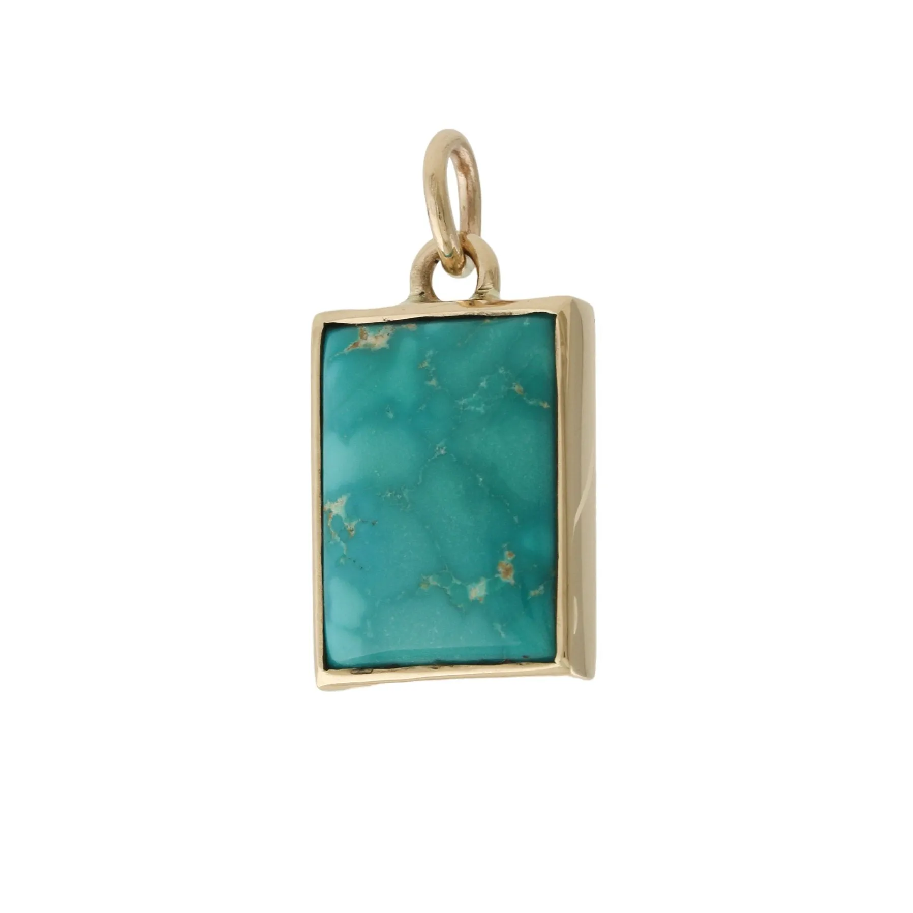 14 KT Gold x Neyshabur Turquoise Rectangle Pendant