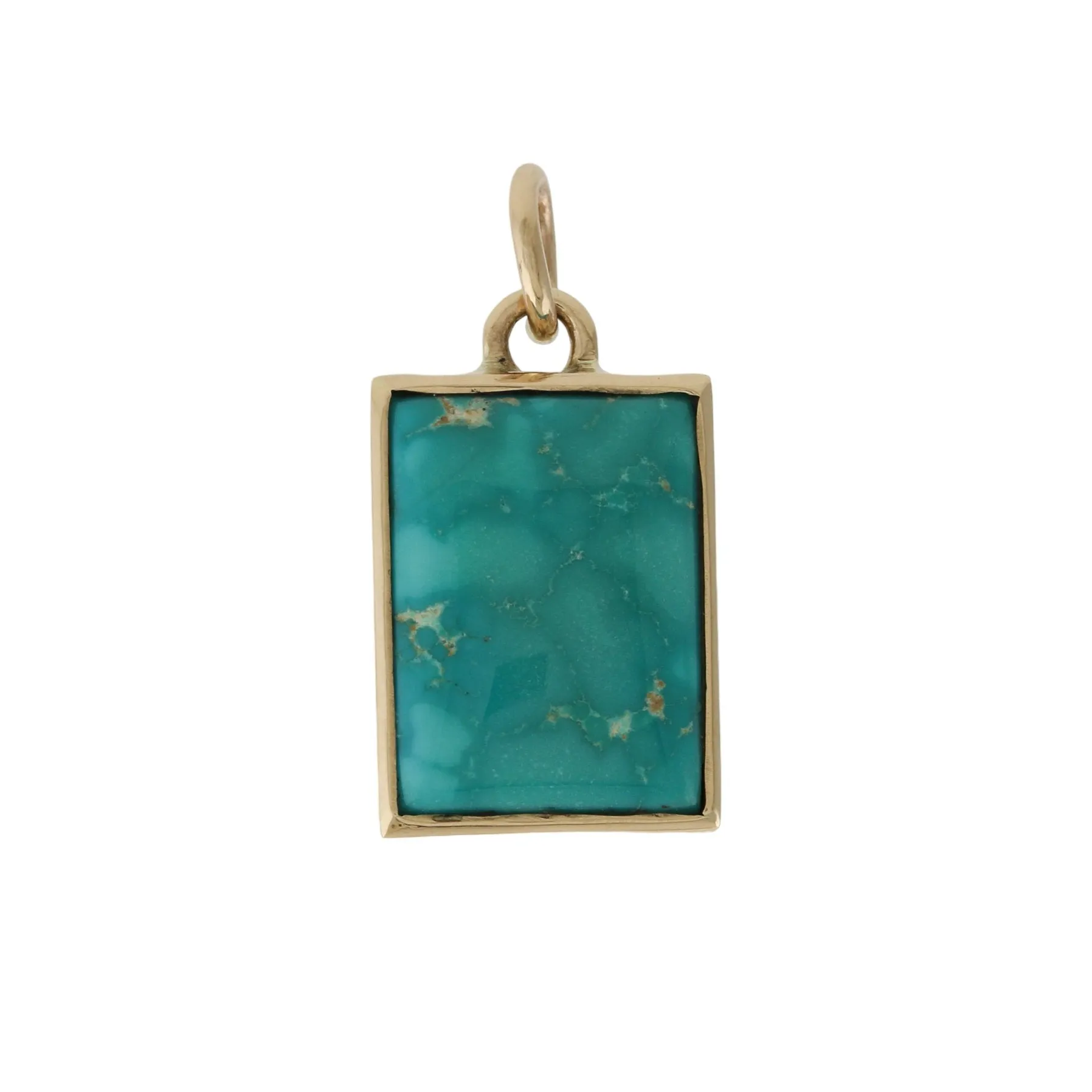 14 KT Gold x Neyshabur Turquoise Rectangle Pendant