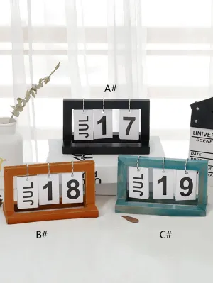 1pc Creative Wooden Calendar Decorative Object