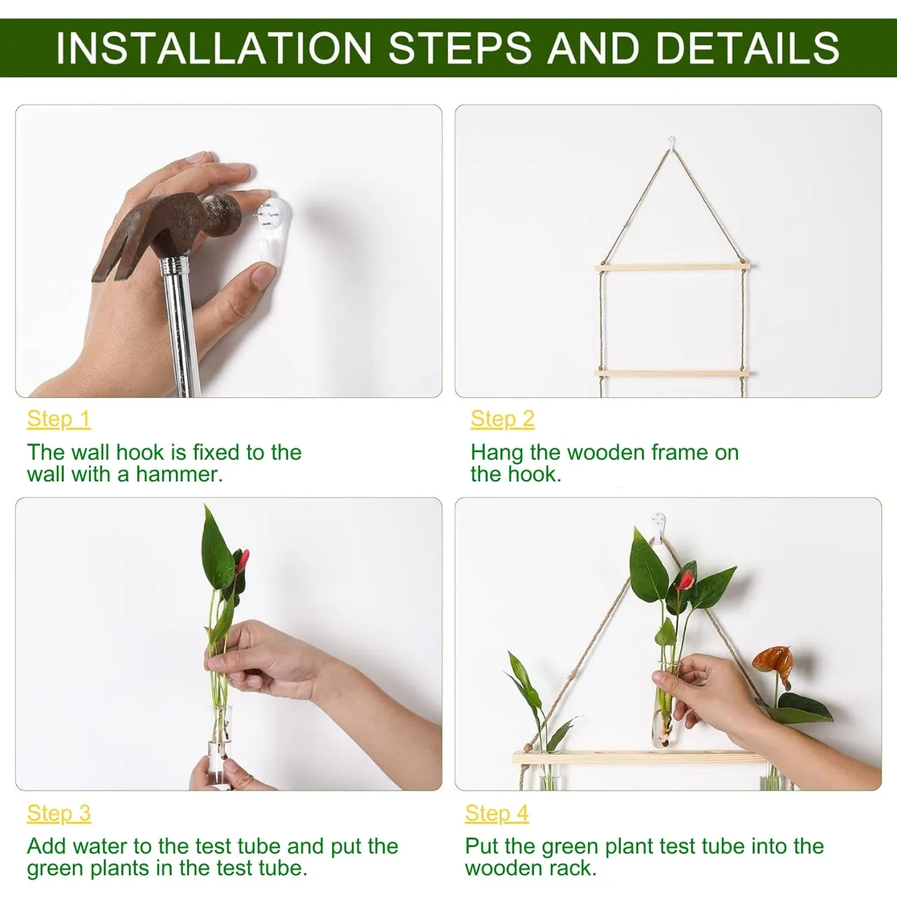 2-Tier Wall Hanging Test Tube Planter