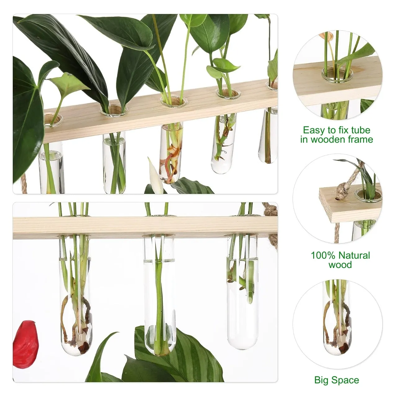 2-Tier Wall Hanging Test Tube Planter