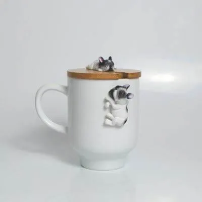 3D Climbing Bulldog Ceramic Mugs