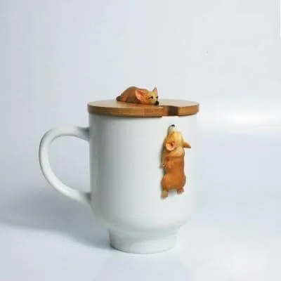 3D Climbing Bulldog Ceramic Mugs