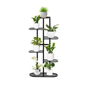 6 Tier Black Metal Plant Stand for 7 Planters