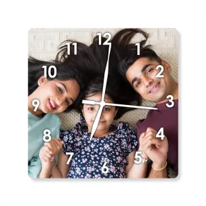 AGM Customized Acrylic Wall Mount Clock, Personalized Square Shaped Wall Clock for Home, Office, for Birthday, Anniversary, Special Occasions (11x11 inches)