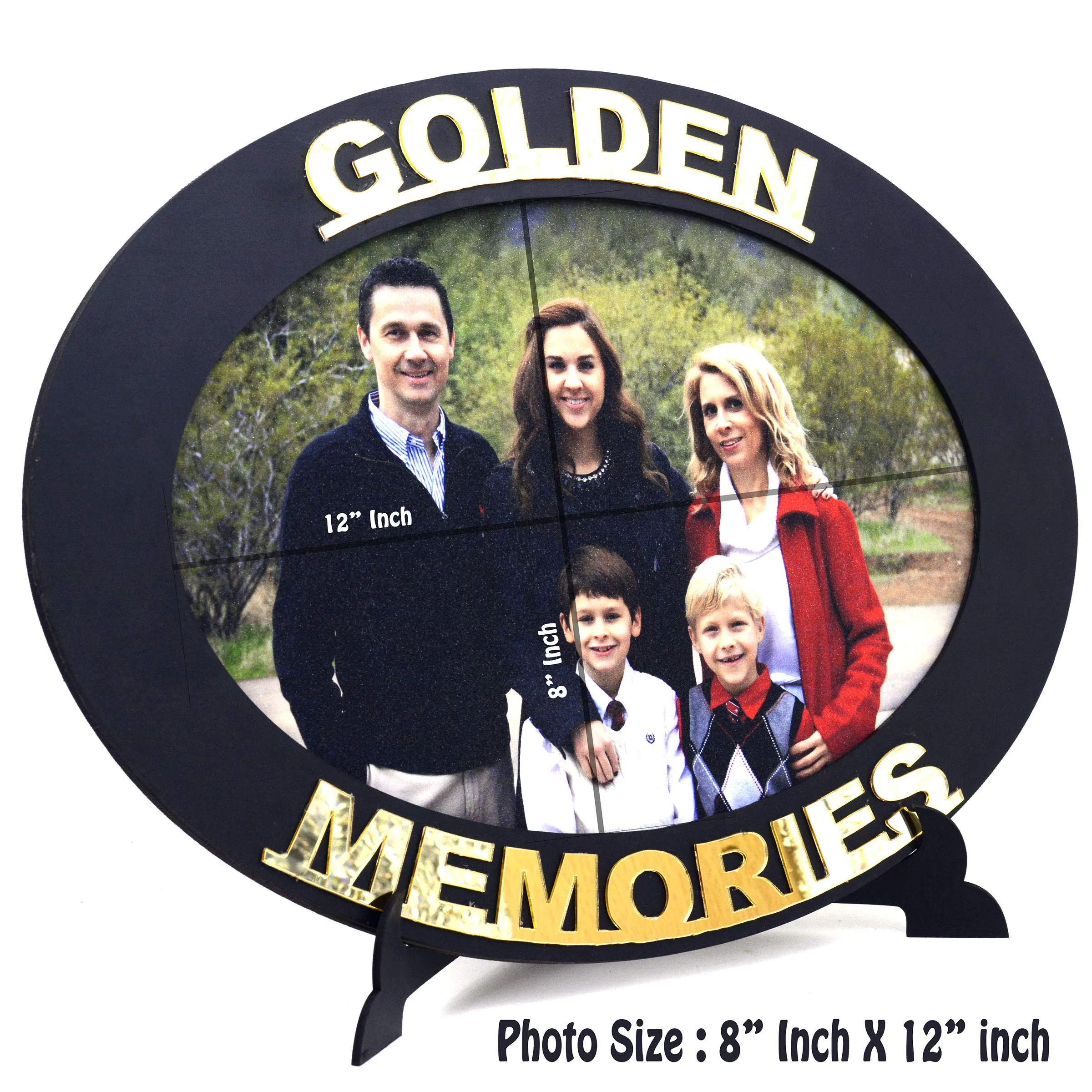 AJANTA ROYAL Personalized Photo Frames 8"x12" inch with Stand (Golden Memories)