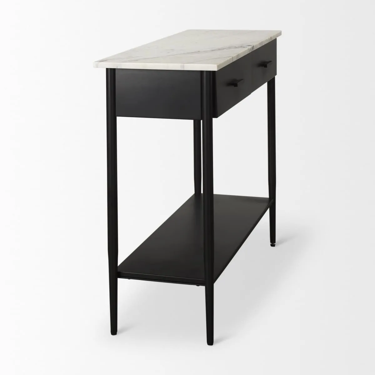 Amika Console Table Black Metal | White Marble