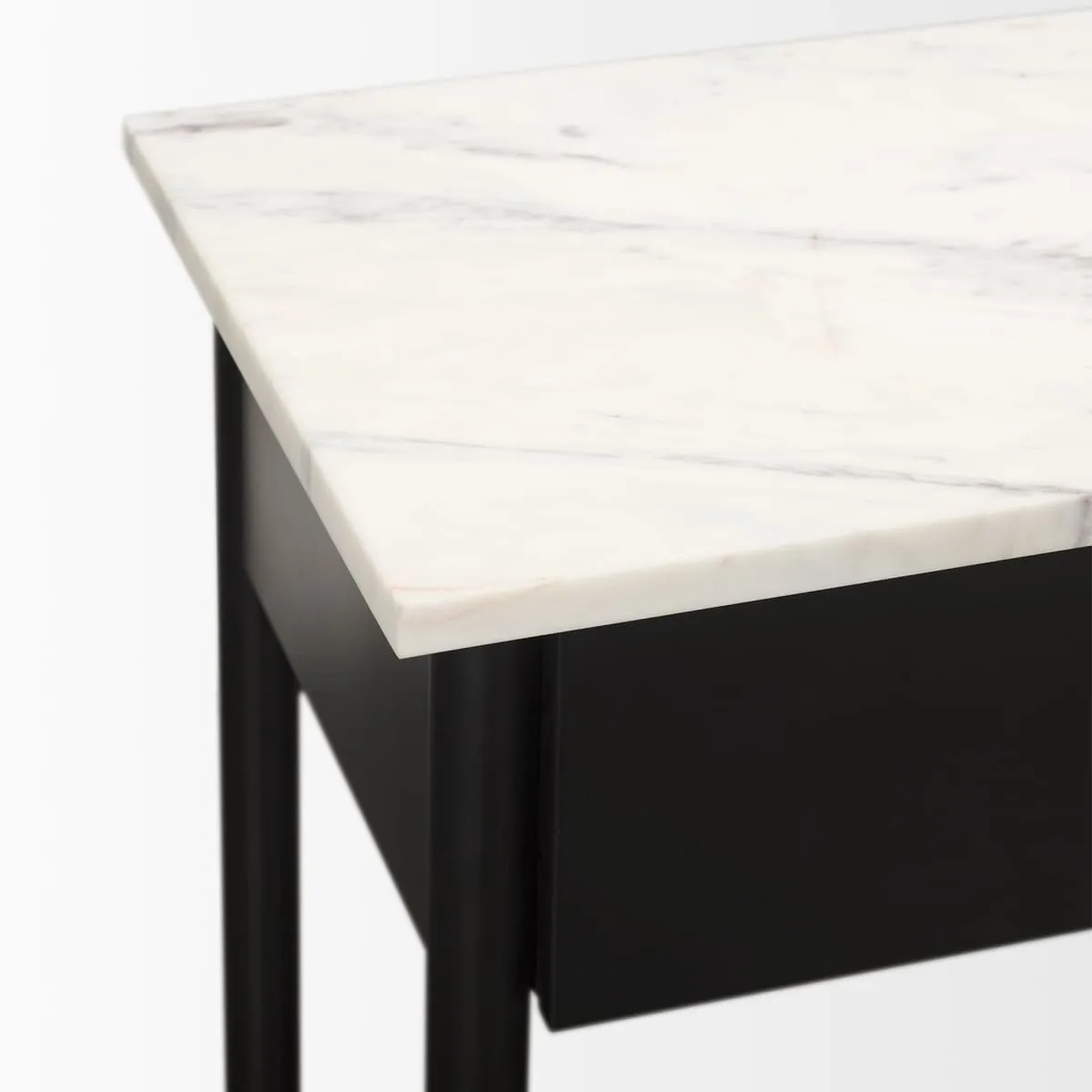 Amika Console Table Black Metal | White Marble