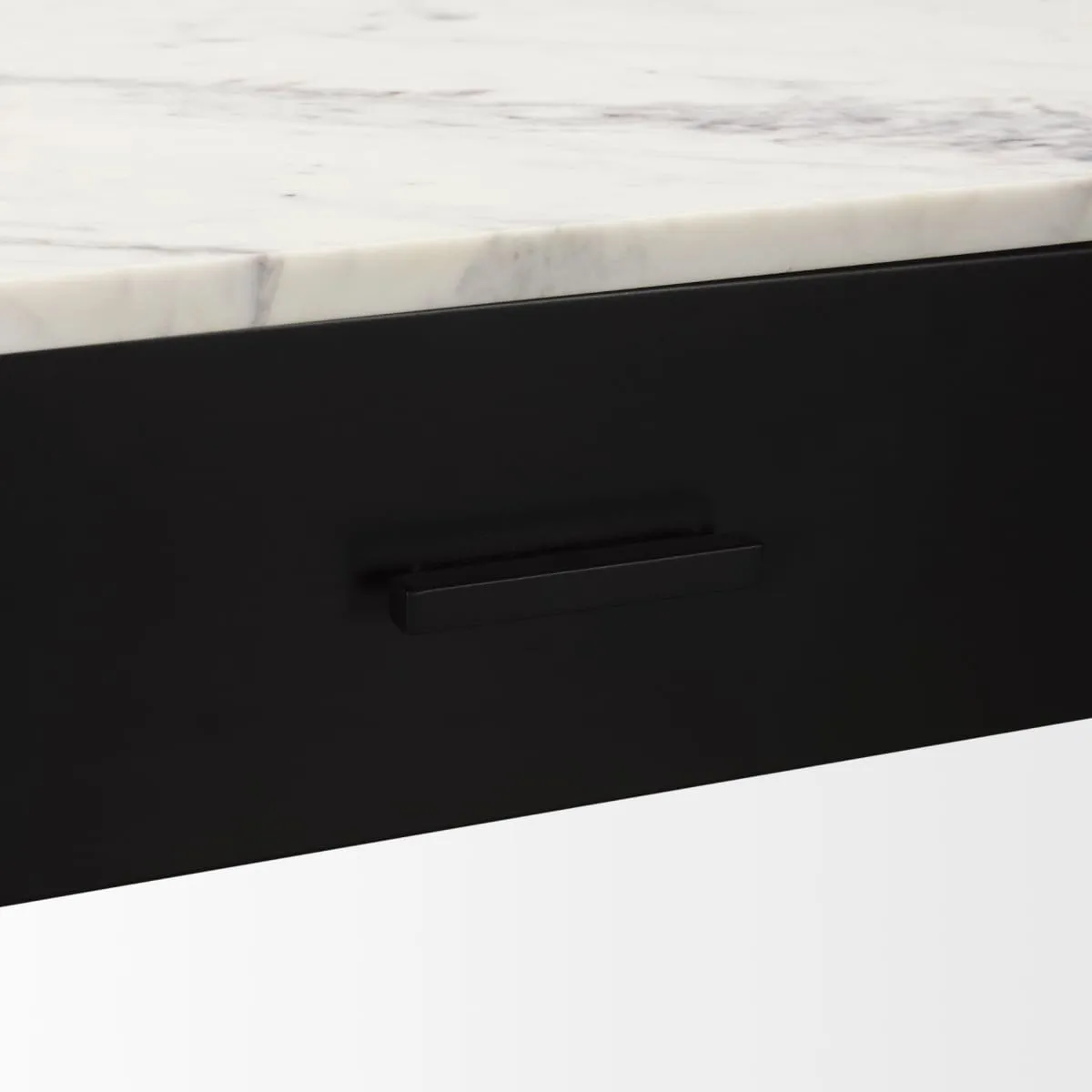 Amika Console Table Black Metal | White Marble