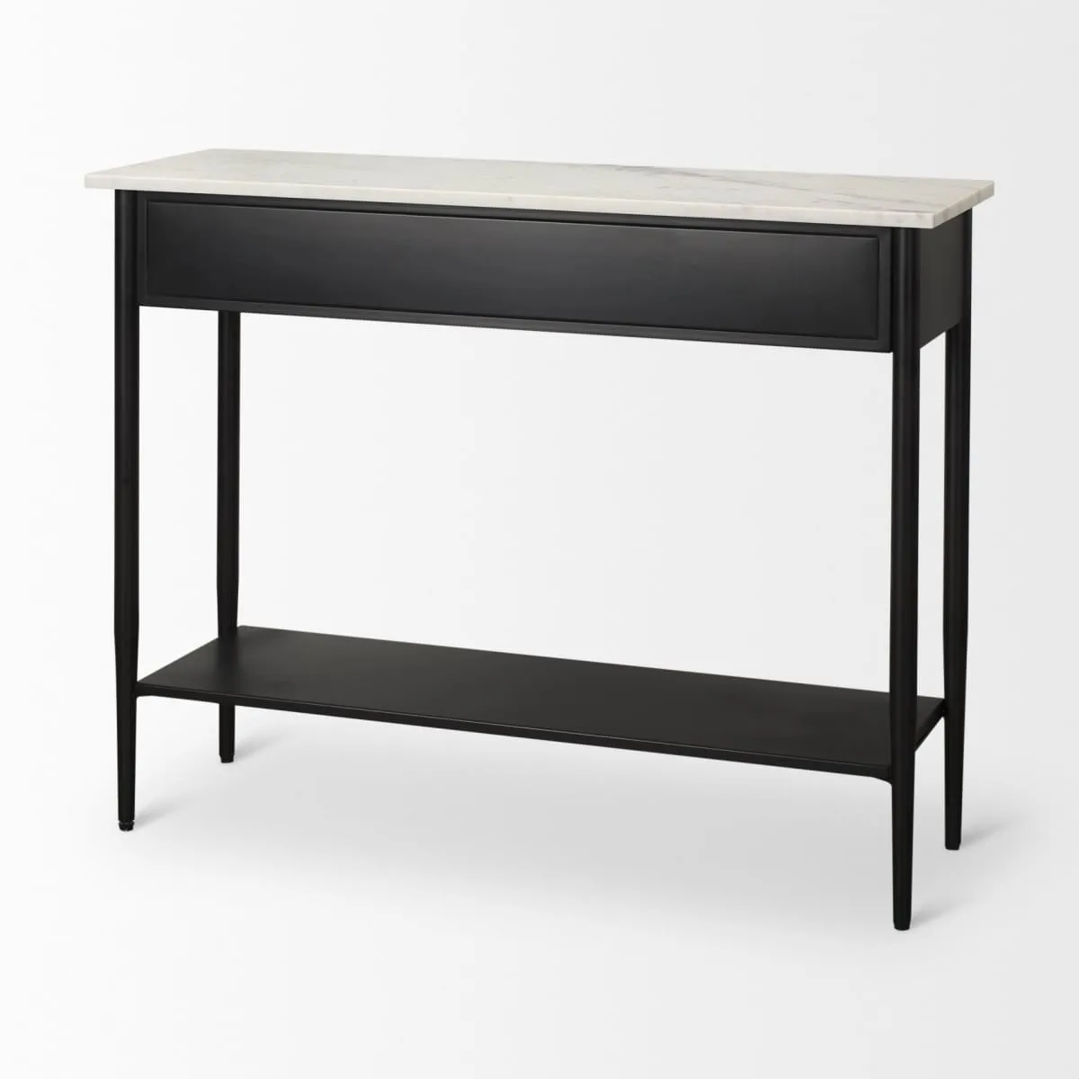 Amika Console Table Black Metal | White Marble