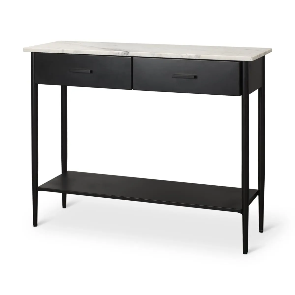 Amika Console Table Black Metal | White Marble