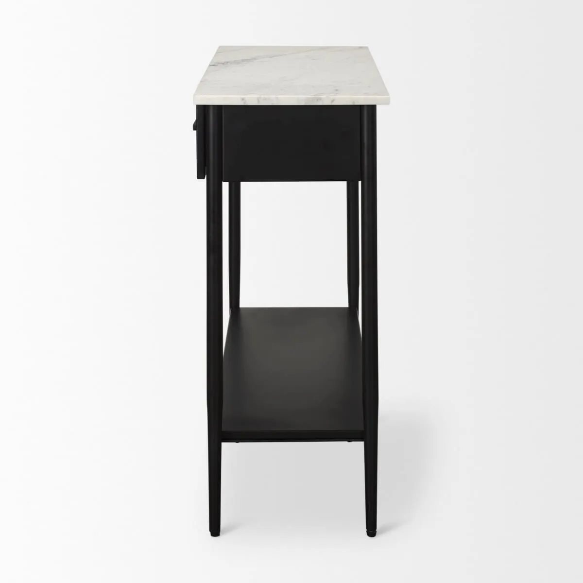 Amika Console Table Black Metal | White Marble