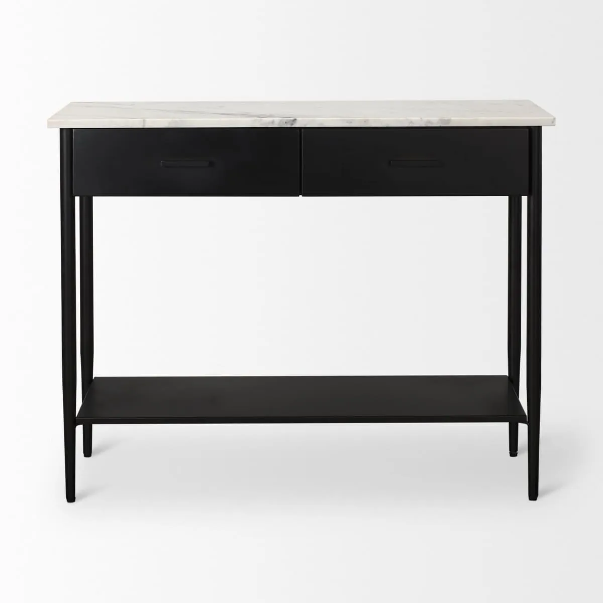 Amika Console Table Black Metal | White Marble