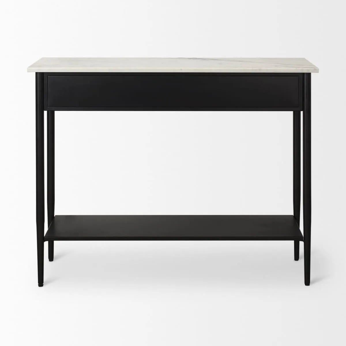 Amika Console Table Black Metal | White Marble