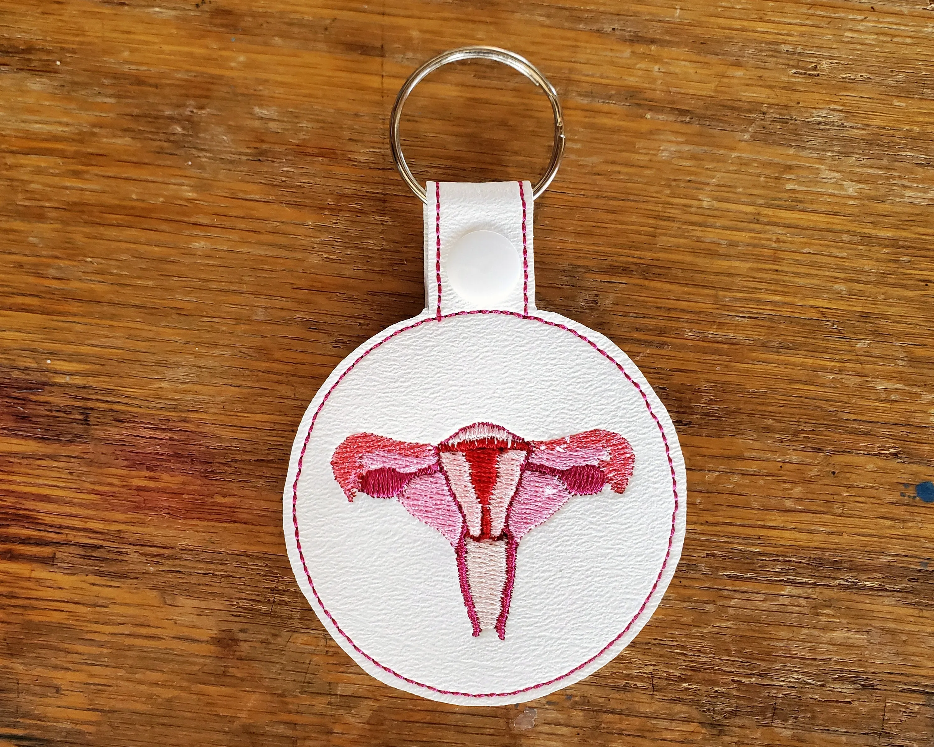 Anatomical Uterus/Vagina Keychain - with or without custom text - two sizes.