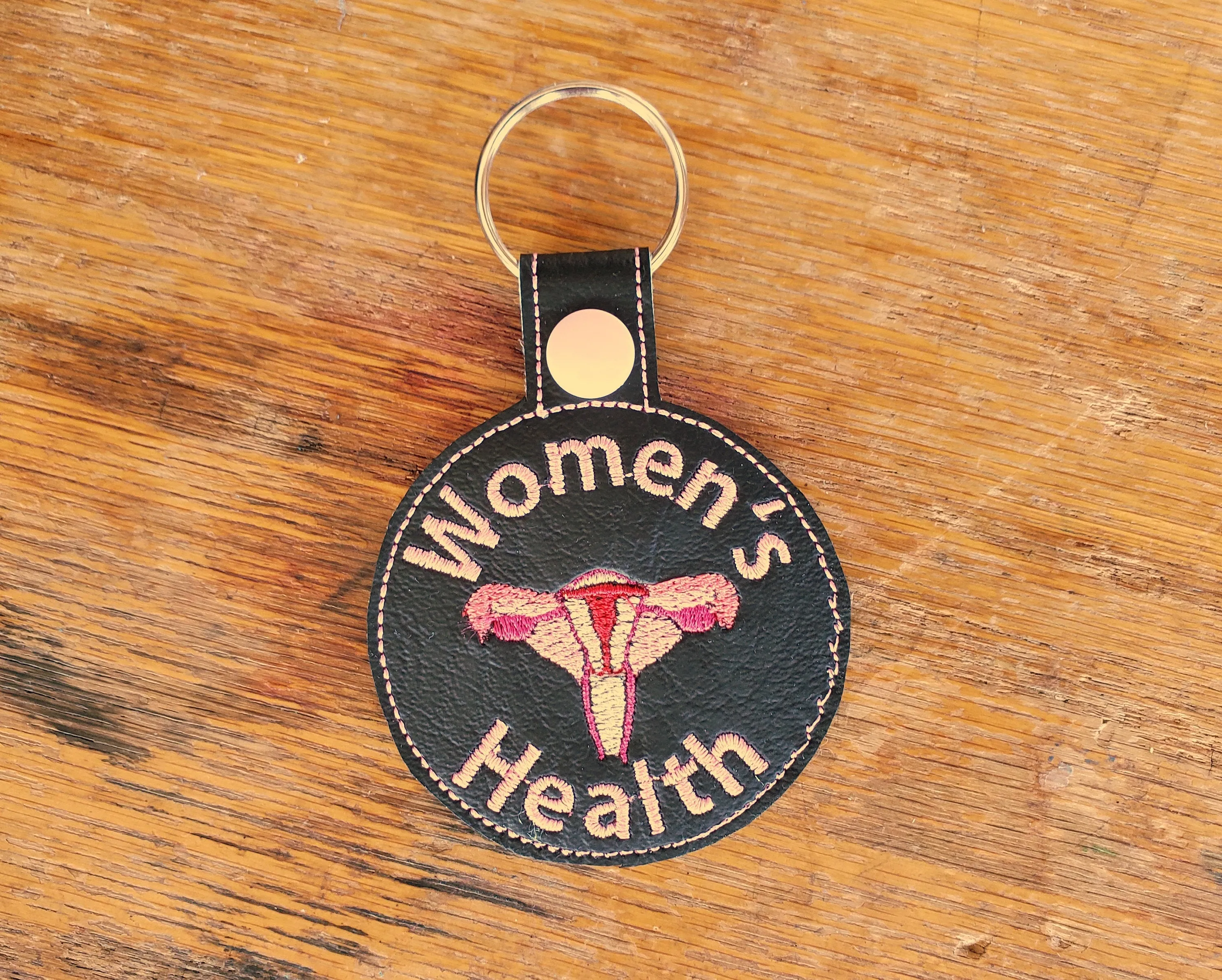 Anatomical Uterus/Vagina Keychain - with or without custom text - two sizes.