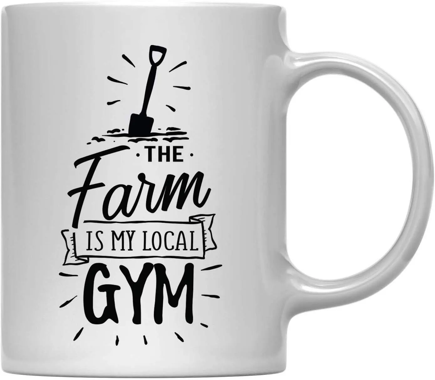 Andaz Press 11oz. Hot Chocolate Coffee Mug Gift, The Farm is My Local Gym