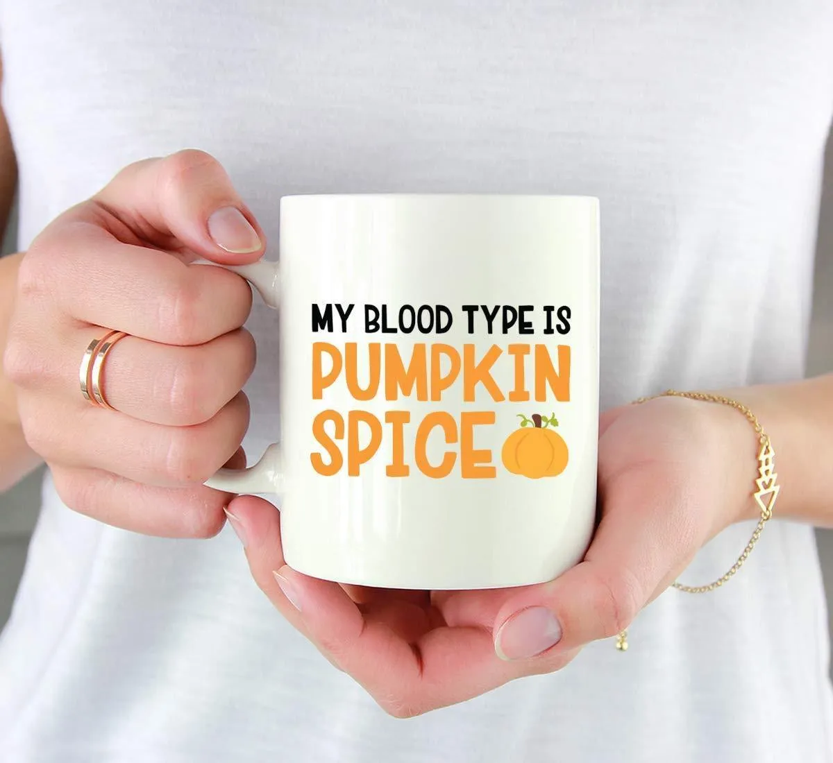 Andaz Press Autumn 11oz. Coffee Mug Gift, My Blood Type is Pumpkin Spice, Fun