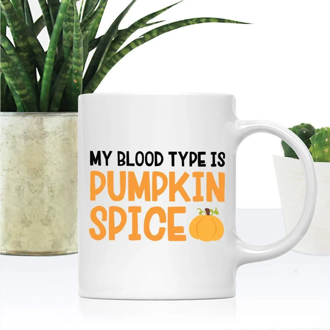 Andaz Press Autumn 11oz. Coffee Mug Gift, My Blood Type is Pumpkin Spice, Fun