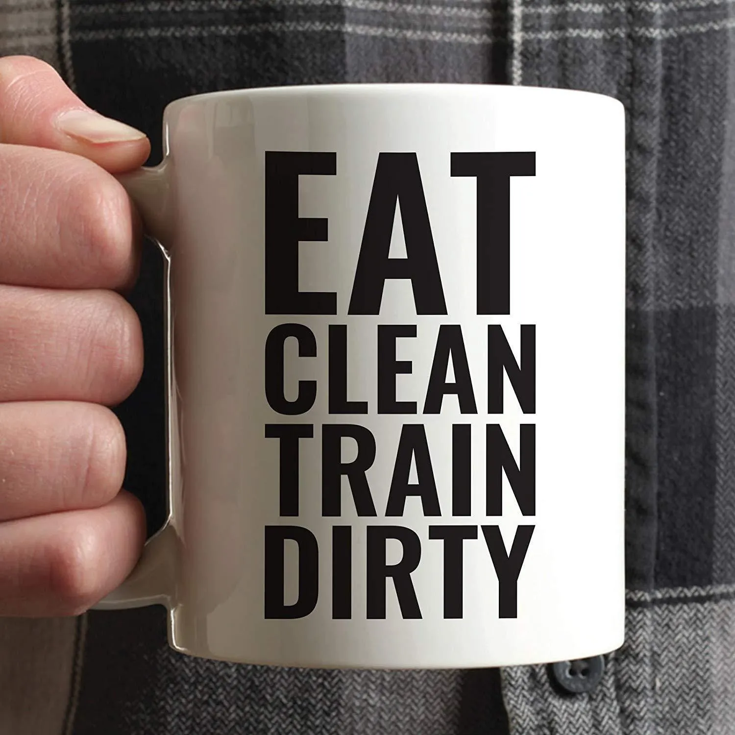 Andaz Press Fitness Coffee Mug Eat Clean Train Dirty