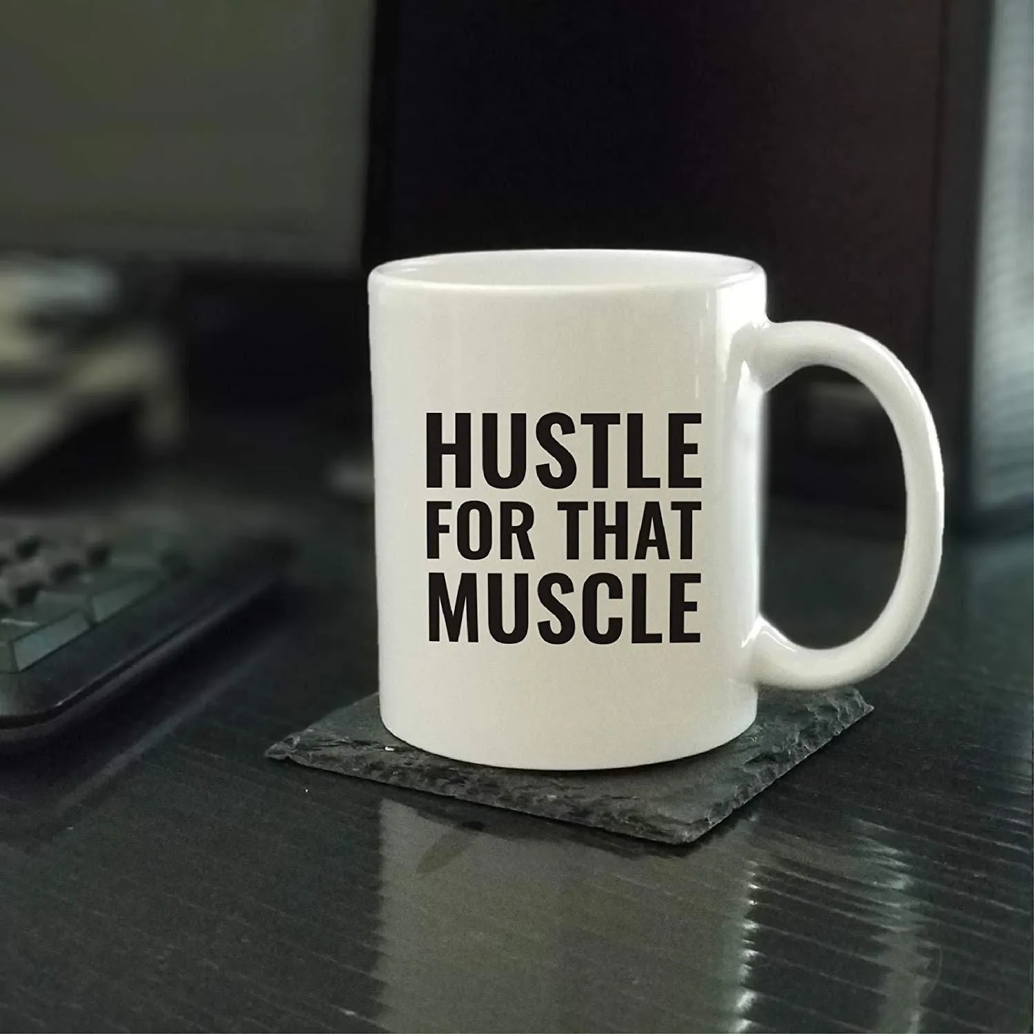 Andaz Press Fitness Coffee Mug Hustle for That Muscle