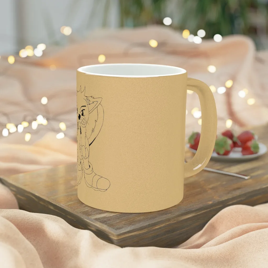 Angry Cat Metallic Mug (Silver / Gold)