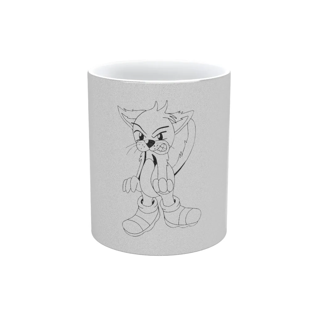 Angry Cat Metallic Mug (Silver / Gold)