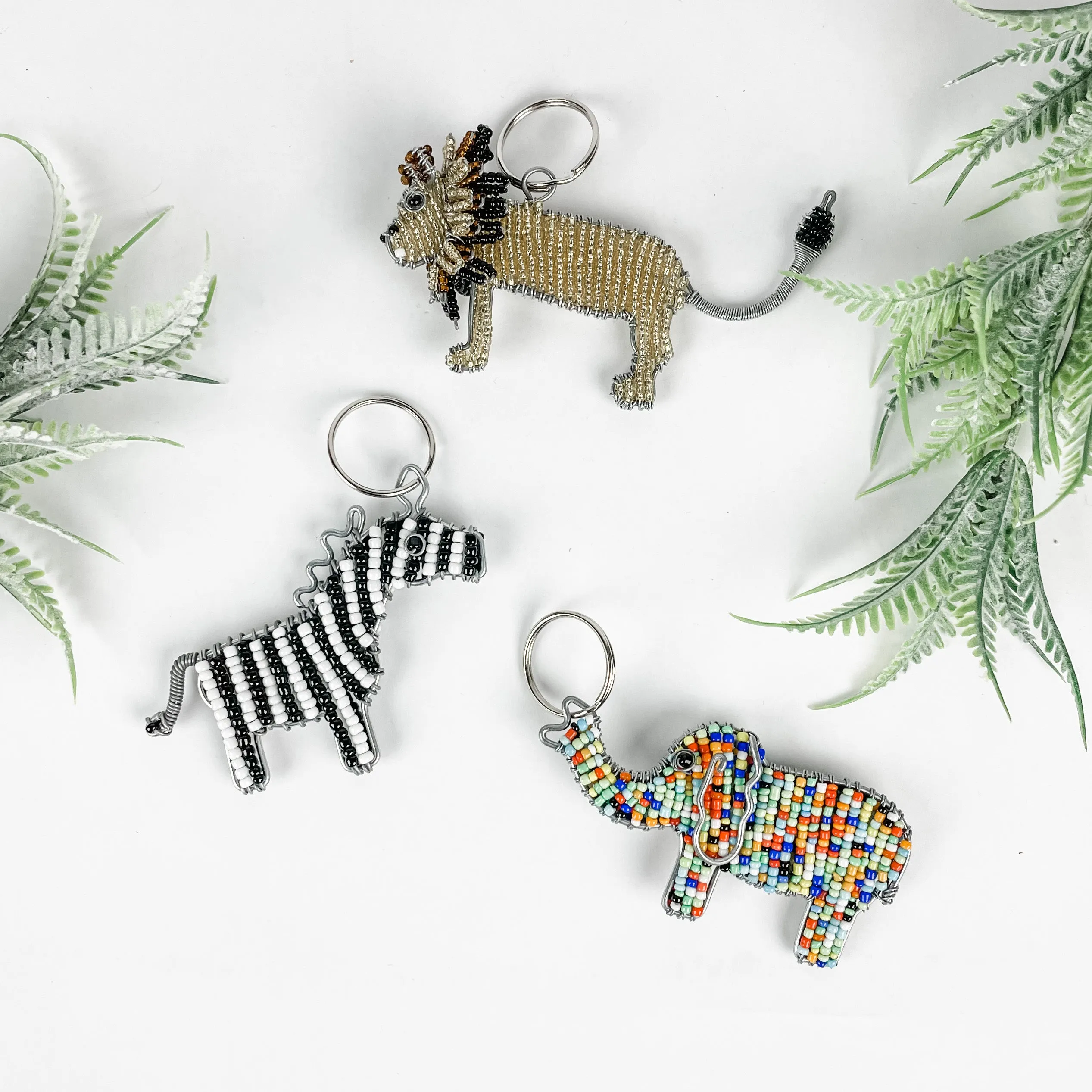 Beaded Keychains - African Animal Collection