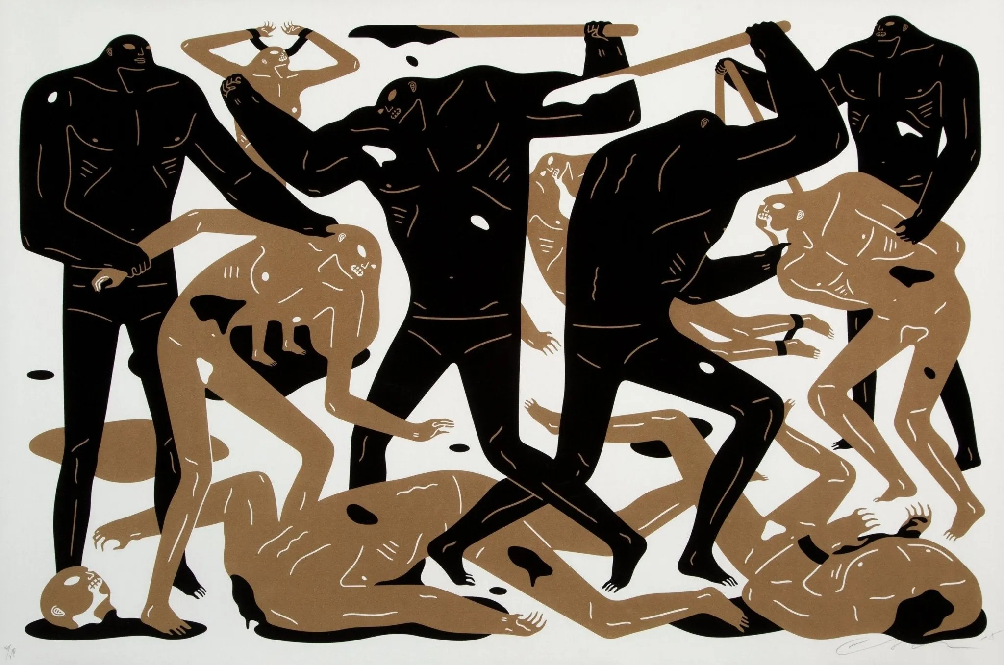 Between Man & God- White Silkscreen Print by Cleon Peterson