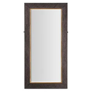 Big Sky Floor Mirror w/Jewelry Storage, Furrowed Bark