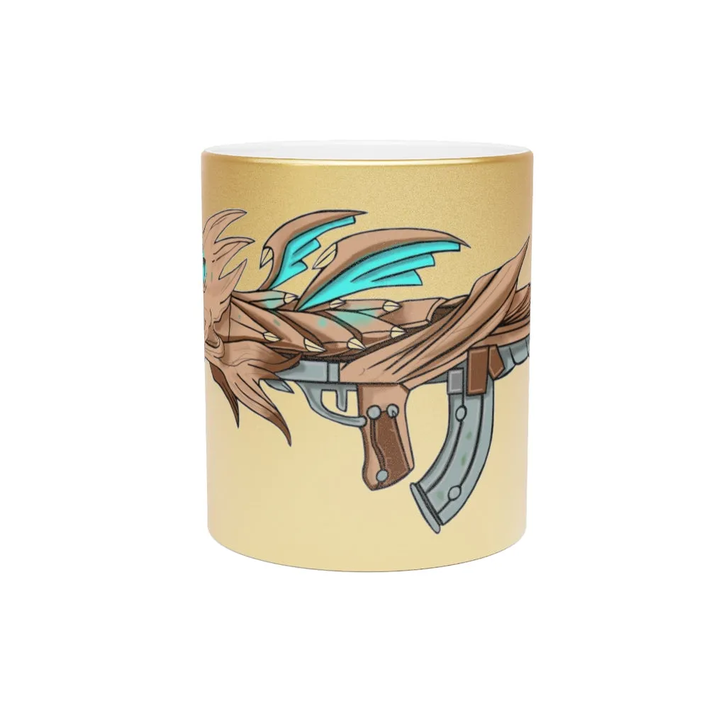 Blue Dragon Gun Metallic Mug (Silver / Gold)