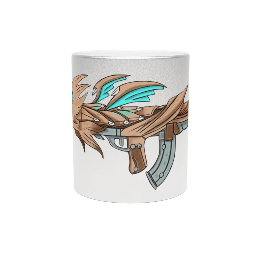 Blue Dragon Gun Metallic Mug (Silver / Gold)