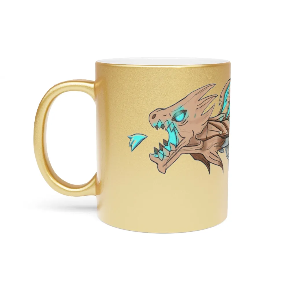 Blue Dragon Gun Metallic Mug (Silver / Gold)