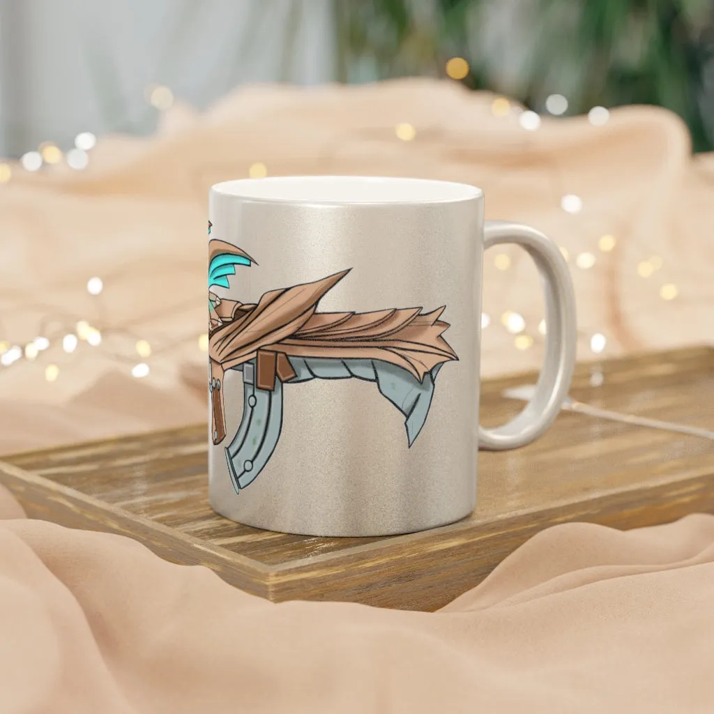 Blue Dragon Gun Metallic Mug (Silver / Gold)