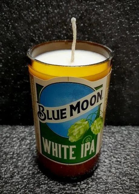 Blue Moon White IPA Beer Bottle Scented Soy Candle