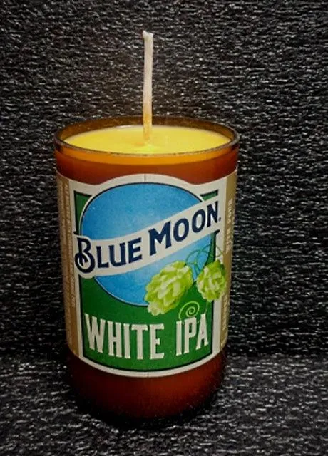 Blue Moon White IPA Beer Bottle Scented Soy Candle