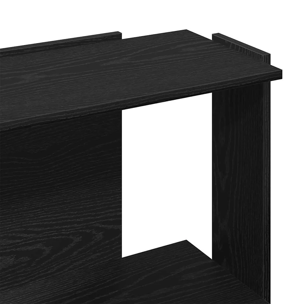 Bookcase 3-Tier Black 60x30x80 cm Engineered Wood