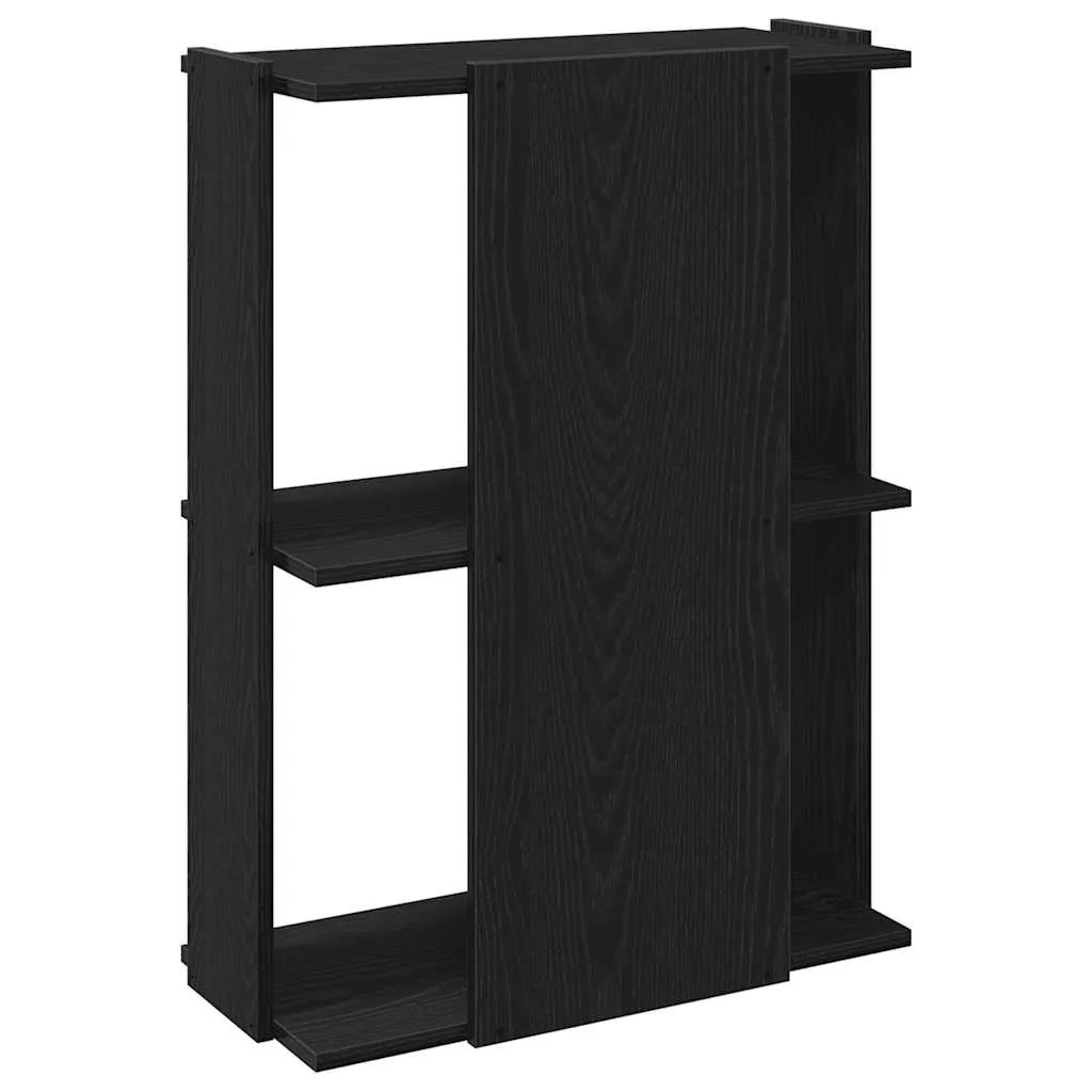 Bookcase 3-Tier Black 60x30x80 cm Engineered Wood