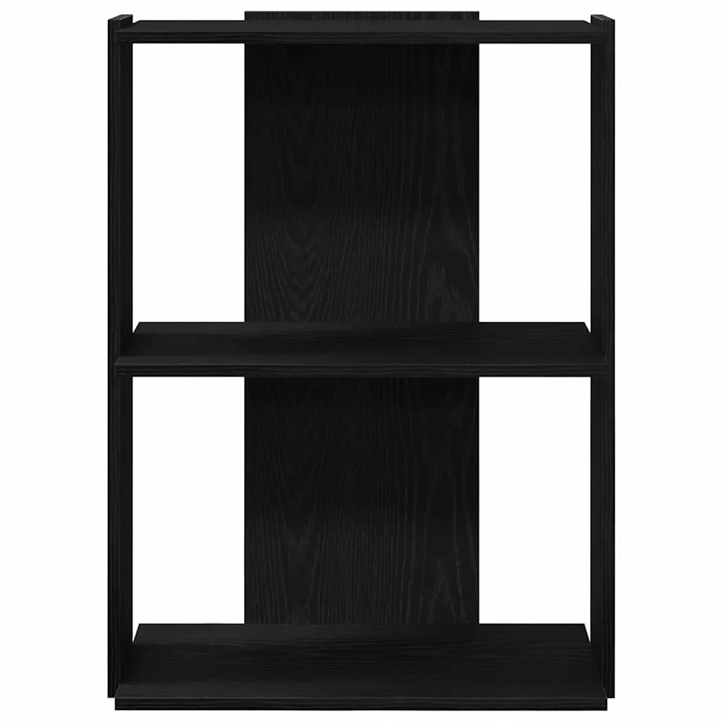 Bookcase 3-Tier Black 60x30x80 cm Engineered Wood