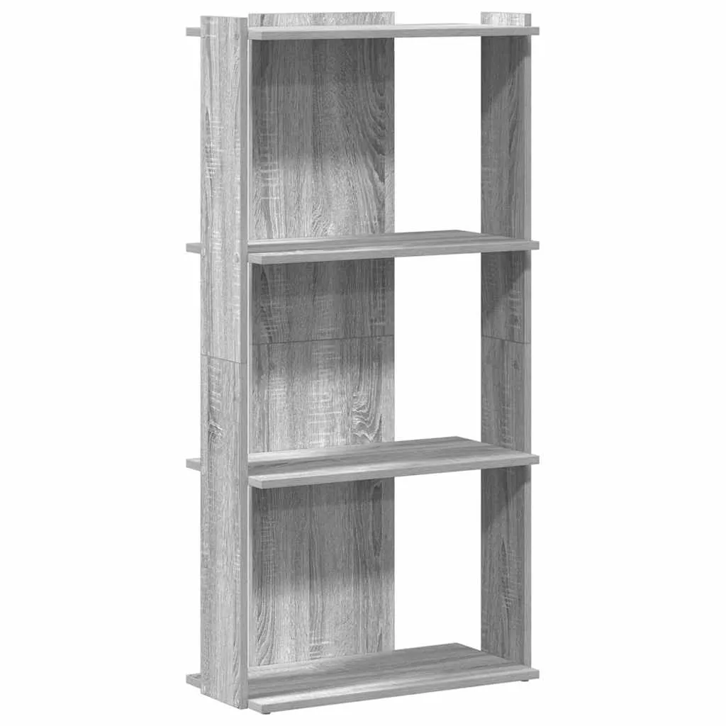 Bookcase 3-Tier Grey Sonoma 60x30x120 cm Engineered Wood