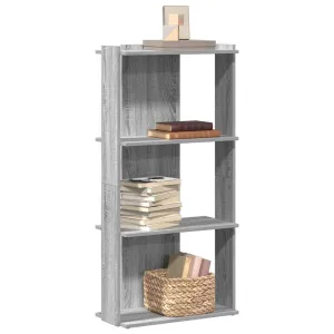 Bookcase 3-Tier Grey Sonoma 60x30x120 cm Engineered Wood