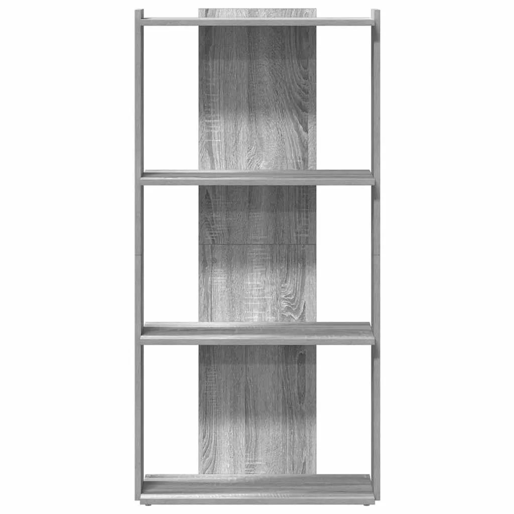 Bookcase 3-Tier Grey Sonoma 60x30x120 cm Engineered Wood