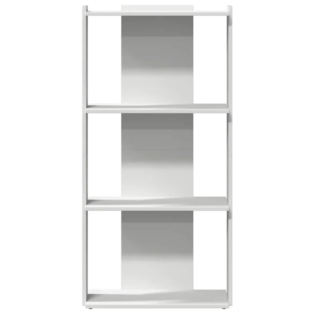 Bookcase 3-Tier White 60x30x120 cm Engineered Wood