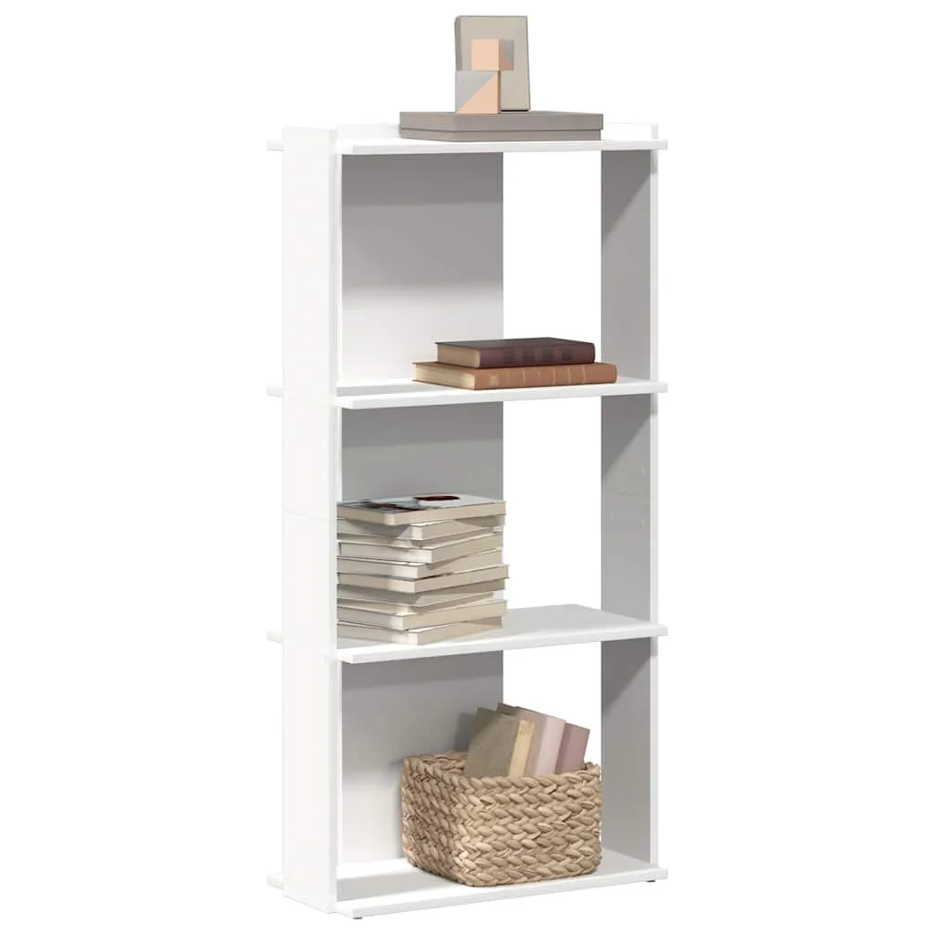 Bookcase 3-Tier White 60x30x120 cm Engineered Wood