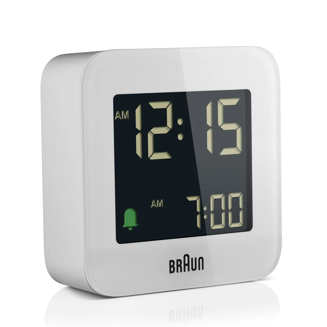 Braun Digital Travel Alarm Clock – White