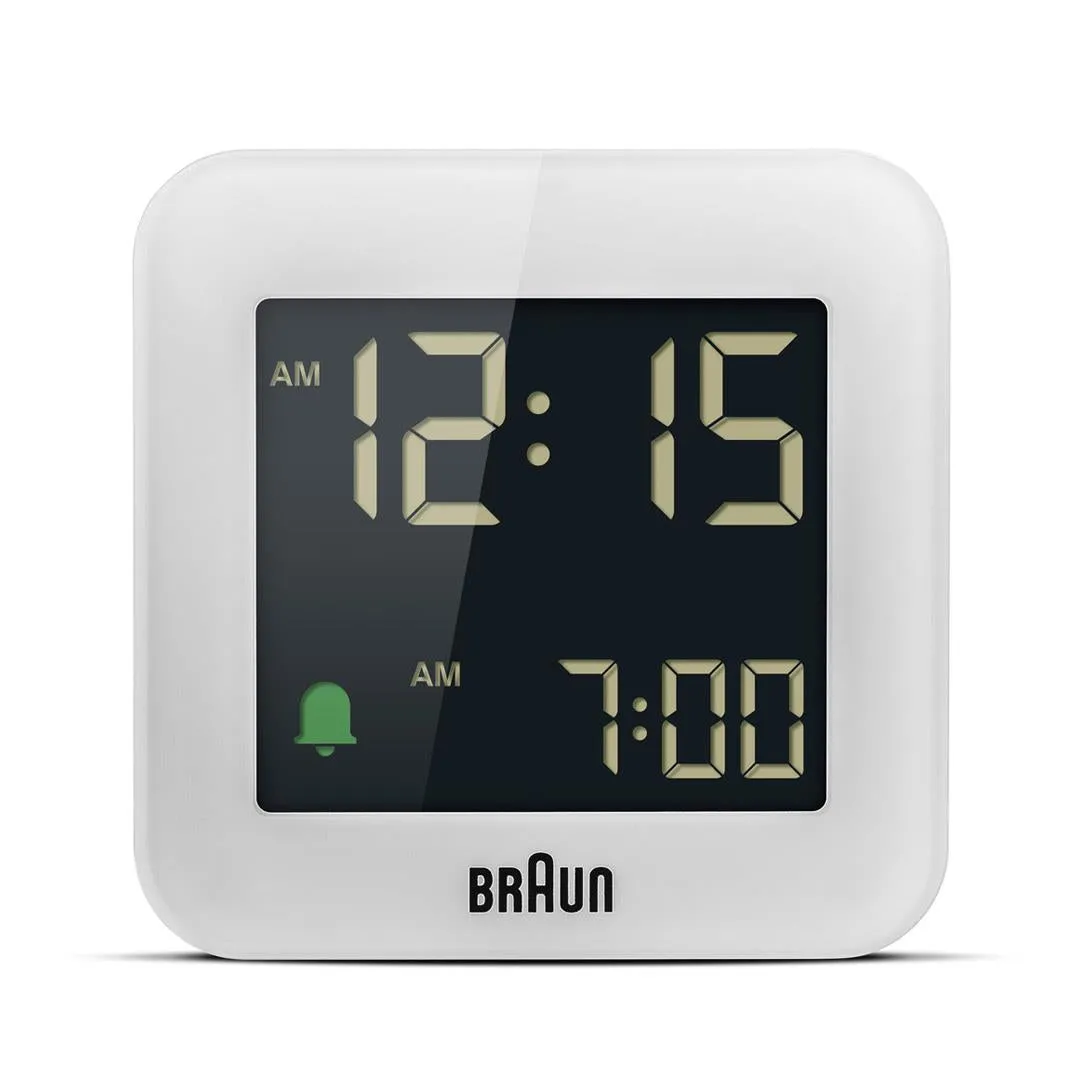 Braun Digital Travel Alarm Clock – White