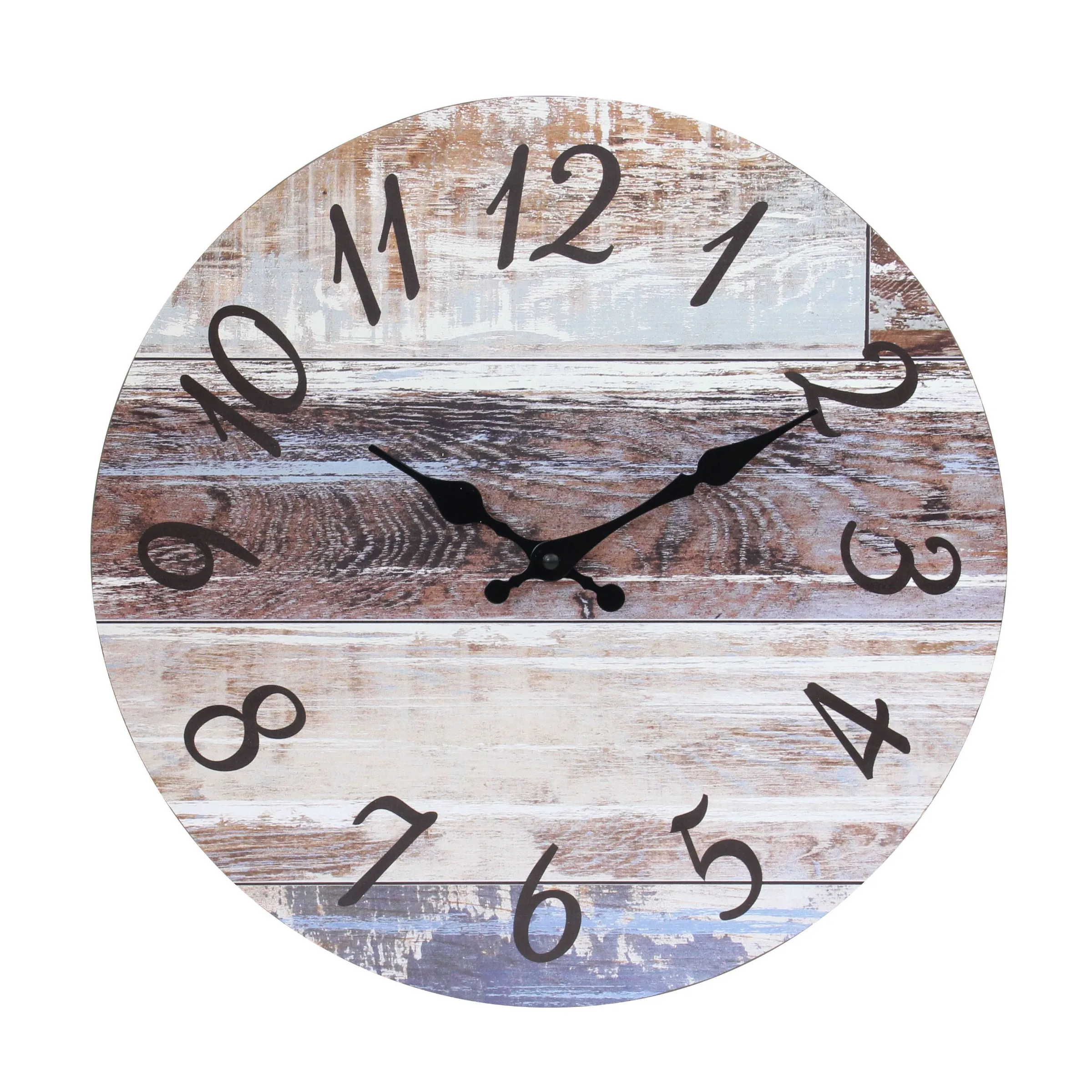 Brown Round Rustic Wall Clock - 14 Inch (WS)